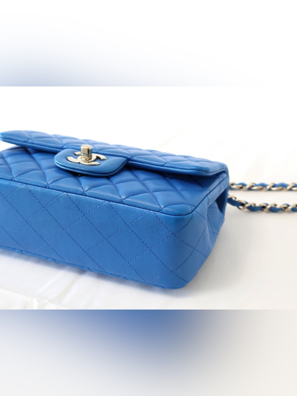 Chanel Lambskin Quilted Mini Rectangular Flap Royal Blue - Picture 8 of 10